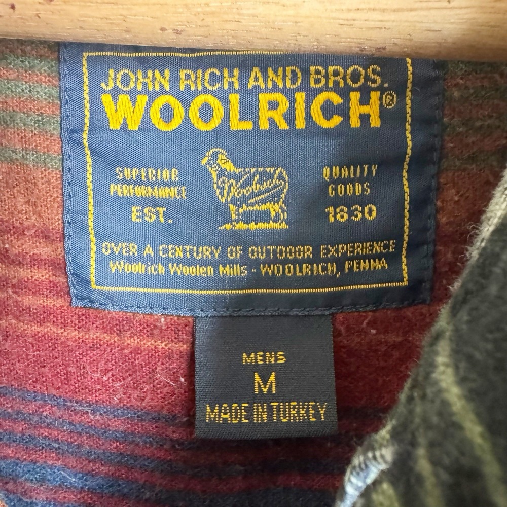 Woolrich Men M Shirt 90s Aztec M Print Southwestern Rainbow Flannel Button Down - Picture 5 of 6